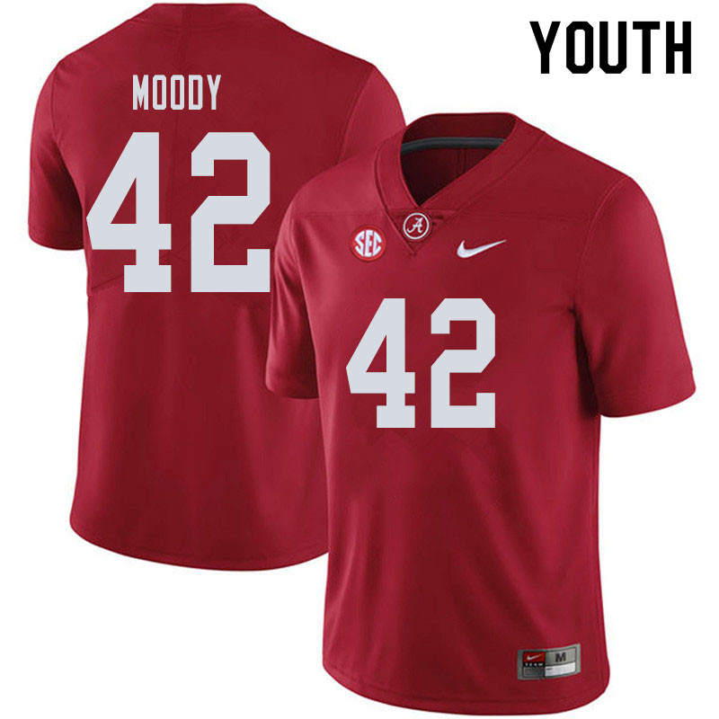 Youth #42 Jaylen Moody Alabama Crimson Tide College Football Jerseys Sale-Crimson